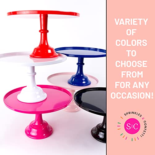 11-Inch White Melamine Cake Stand Pedestal Durable Plastic Dessert Display - color: White