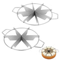 2 Pieces Stainless Steel Pie Cutter And Cake Slicer Set, 8-Cut And 6-Cut Round Divider With Side Handles For Even Slices, Rust Proof For Commercial Home Baking