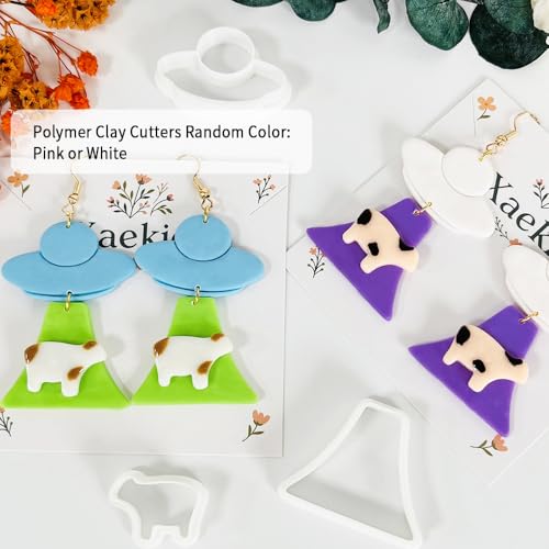 UFO Cow Polymer Clay Cutters Set - 3Pcs Alien Theme Clay Cutters for Earrings, Polymer Clay Molds, Halloween Clay Tools - color: P color
