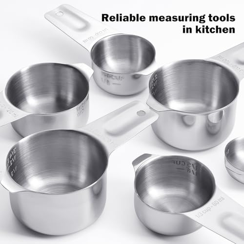 Measuring Cups Set, 7PCS Stainless Steel Engraved Markings Kitchen - size: 7PCS