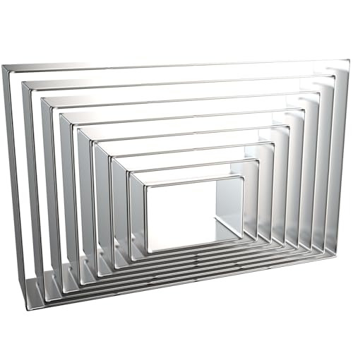 Rectangle Cookie Cutter Set 8-Piece 1.5" to 5" by QAAQS - color: Rectangle