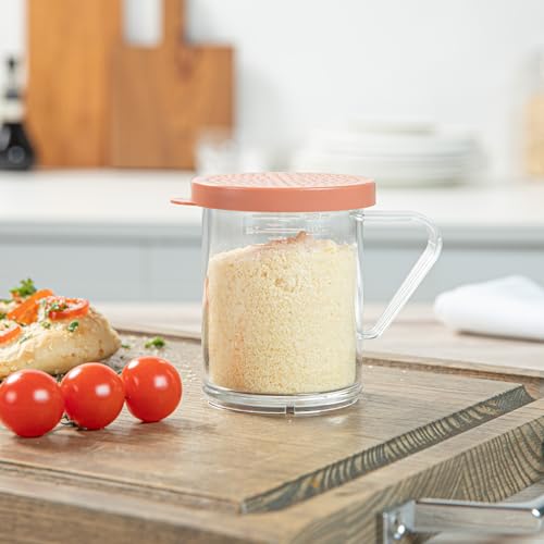 Restaurantware Spice Shaker 1 Count Plastic Shaker, Durable Seasoning Dredge with Rose Medium Lid, Clear Shaker for Commercial Kitchens, Pizzerias, and Bakeries - style: Medium