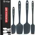 UpGood Silicone Spatula Set 600°F - High Heat Resistant Nonstick, Small and Large Kitchen Spatulas - Flexible BPA Free Professional Grade Cookware - Utensils for Cooking, Baking, Mixing(4 Pcs, Grey) - color: Gray