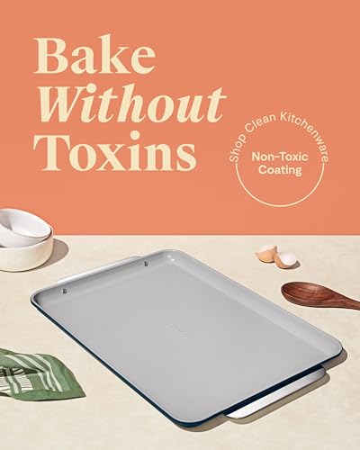 Caraway Non-Stick Ceramic Large Baking Sheet Duo - color: Navy, size: 2x Large 18" x 13"