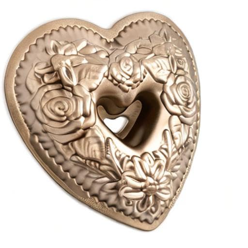 Nordic Ware Wildflower Heart Bundt, 6 Cup, Toffee - style: Heart Bundt