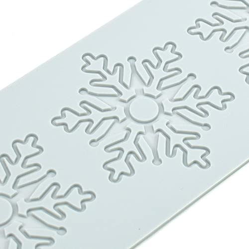 Hollow Snowflake 3D Embossing Chocolate Candy Fondant Cake Silicone Mold for Cupcake Top Sugar Craft Decoration (9.80x3.84x0.12inch) - size: A_9.80x3.84x0.12inch