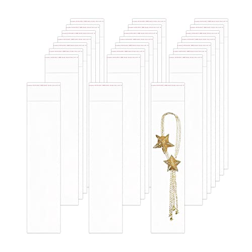 100pcs 3" x 12" Long Adhesive Cello Bags Crystal Sealed Clear Bag Long Resealable Cellophane Bags 1 Mil for Bakery Cookies Candies Jewelry Crafts - color: Clear, size: 1 Count (Pack of 100)