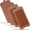 Anaeat Silicone Break Apart Chocolate Molds, Set of 4 Flexible Non-Stick Silicone Candy Protein and Energy Bar Molds for Mini Rectangle Chocolates and Candies - Just Pop Out - color: Break Apart Chocolate (4 Pack)