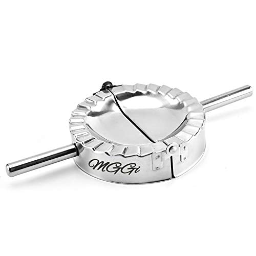 2Pcs Stainless Steel Ravioli Mold Pierogi Dumpling Maker,X-Large Size 5" Goya Empanada Press Mold,Ravioli Mould Crimper,Wonton Wraper Dough Cutter,for Pie Ravioli Dumpling Pastry,With long handle - size: X-Large X2