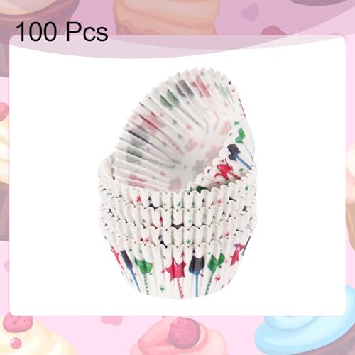 HARFINGTON 100 Count Cupcake Liners Cupcake Cups Gift - color: White 2