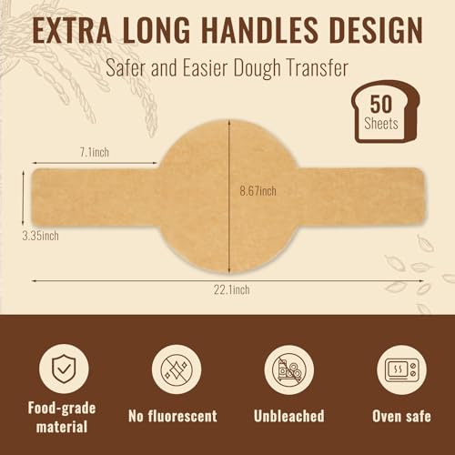 BlissBoard Disposable Parchment Bread Sling for Dutch Oven 50 Pcs - color: Unbleached, size: Round