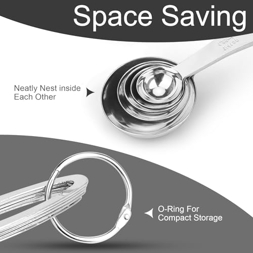 5pcs Measuring Spoon Set, Heavy Duty Stainless Steel - size: 5pcs-steel