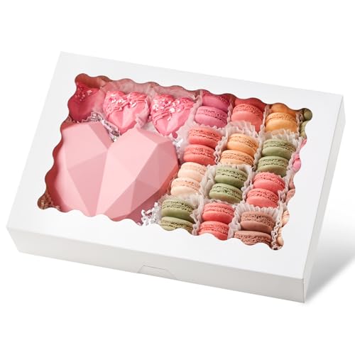 Cookie Boxes with Window, 14x10x2.5 Inches, 20 Pack - color: 14 x 10 x 2.5 Inch
