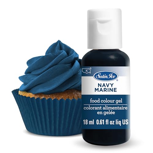 Satin Ice Food Color Liquid Gel, 0.61 fl oz Bottle, Navy - color: Navy