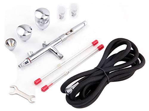 Timbertech Multi-Purpose Airbrush Set, AG-183K Dual-Action Gravity Feed Airbrush Kits with 0.3/0.5/0.8mm Needles, 2/5/13CC Fluid Cup for Cake Decorating, Painting, Tattoo, Models Art