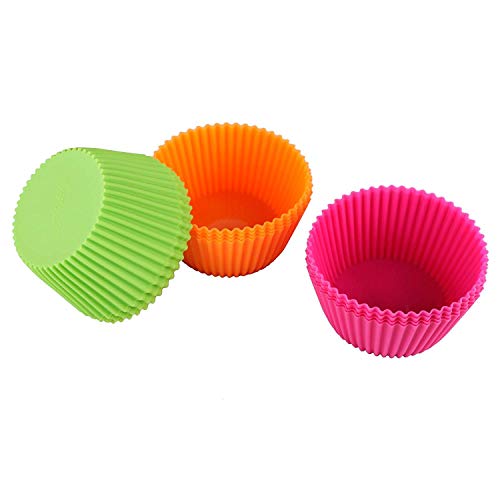 Webake Silicone Baking Cups, 4.3 nch Jumbo Nonstick Cupcake Liners 12-Pack - size: 4.3"