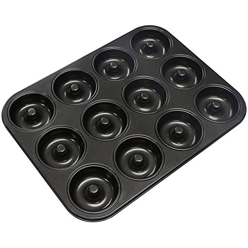 Webake Donut Pan Non-stick Mini Donut Tray Heavy Gauge 2.8 Inch Doughnut Pans for Baking 12-Cavity - size: 2.8 Inch Donut (Pack of 1)