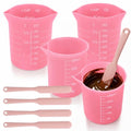Palksky 4PCS Pink Measuring Cups with 1 Cup & 1.5 Cup & Jar Spatulas - size: Pink Jar Spatulas*4 + 1 Cup*2+1.5 Cup*2