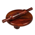 Wooden Chakla Belan Set Rolling Pin Roti Maker for Kitchen Combo (10inch) Pack of 1 Brown