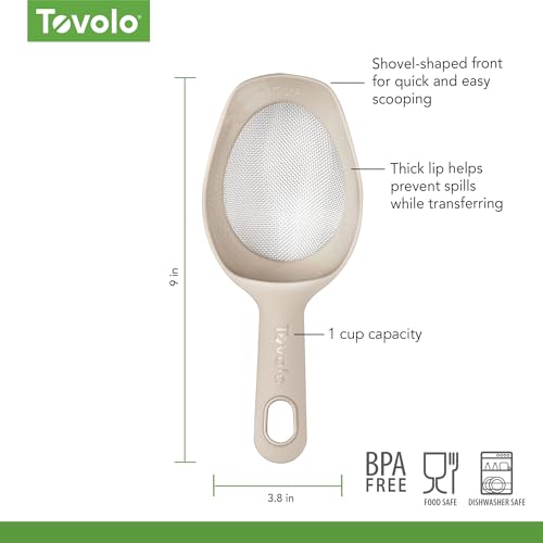 Tovolo Scoop and Sift 1 Cup Flour Sifter for Baking, Oatmeal - color: Oatmeal