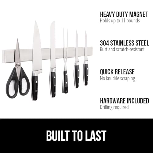 GORILLA GRIP 304 Stainless Steel Magnetic Knife Holder Strip, 18 Inch - size: 18 Inch