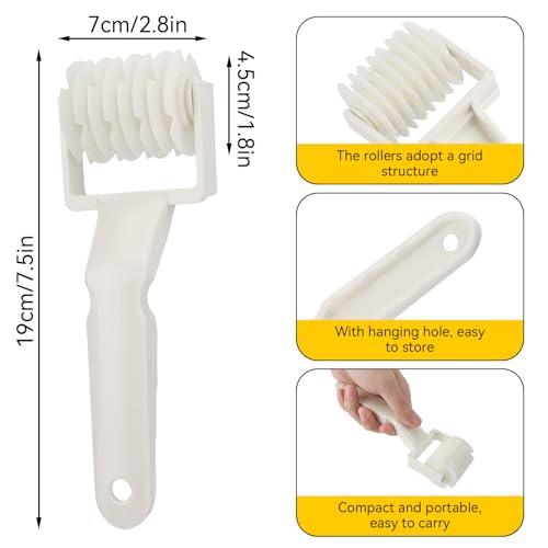 2PCS Lattice Roller Cutter, Reusable ABS Pie Pizza Cookie Dough Roller, Pastry Lattice Blade Tool for Embossing Dough Baking Roller for Bread Pastry Dessert (Fishnet Pattern)