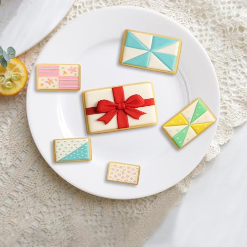FUSOTO 6PCS Rectangle Cookie Cutter Set, Stainless Steel, 1.5-4 Inch - style: Rectangle