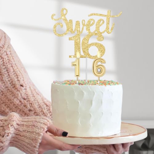 YeohJoy Gold 16th Birthday Decorations for Girls - style: 16th