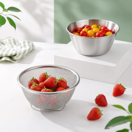 Berry Colander Bowl, 304 Stainless Steel Small Colander Strainer
