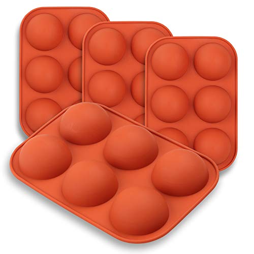 homEdge Semi Sphere Silicone Mold, 4 Packs Baking Mold for Making Hot Chocolate Bomb, Cake, Jelly, Dome Mousse - Diameter-2" - size: Medium