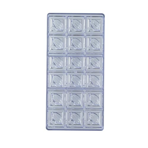 Restaurantware-Pastry Tek 10.8 x 5.3 Inch Chocolate Shaping Mold, 1 Freezable Candy Mold - 18 Cavities, Cocoa Bean-Shaped, Clear Polycarbonate, For Chocolate, Dishwashable, Easy To Release - size: 1 Count | 10.8 x 5.3 Inch, style: Cocoa Bean