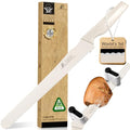 CoquusAid Bread Knife for Homemade Bread, World's 1st Double Serrated Knife - color: Creamy White