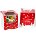 Happyhiram 50 Pack Christmas Red Cupcake Boxes with Inserts and Window - color: Holiday Christmas Red, size: 50-Count