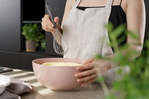 Zyliss Balloon Whisk - Sustainable Wheatstraw Handle Wire Head Whisk - Nonstick Heat-Resistant Cooking Tool for Whisking, Beating, & Mixing Cookware - Easy to Use - 11.8" x 2.5" - Beluga Grey - Large - style: Ballon Whisk (Large)