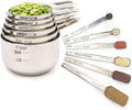 Simply Gourmet Measuring Cups & Spoons Set of 12, 18/08 Stainless Steel Kitchen Gadgets, Stackable Design with Long Handle Spoons, Fits in Spice Jars, Cooking & Baking Set for Dry & Liquid - size: 12 Piece Set