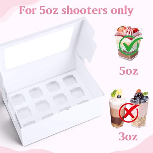 15 Pack Dessert Shooter Box with Window, 12 Count 5 oz, White - color: White, size: 12 Count 5 oz