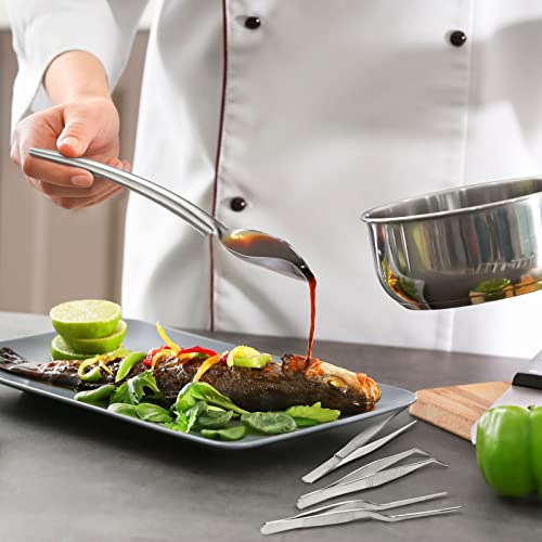 Patelai 12 Pcs Chef Plating Tools, Culinary Tweezer, Drizzle Spoon, Spatula