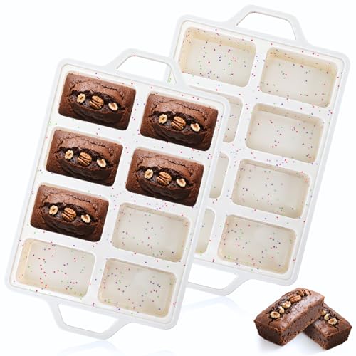 2 Pack Silicone Mini Loaf Pans, Reinforced Metal Frame