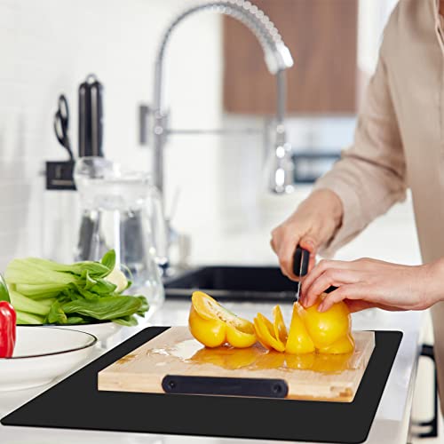 emolife Thick(2MM) Silicone Mats for Kitchen Counter, Black, 23.6"x15.7" - color: Black