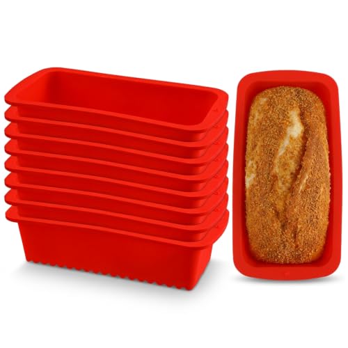 8 Pcs Silicone Bread Loaf Pan Set, Silicone Loaf Pan for Baking Bread