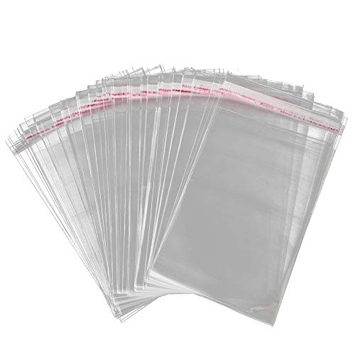 200pcs 6"x8" Clear Resealable Cellophane Bag Self Adhesive Seal - size: 6x8 Inch (Pack of 200)