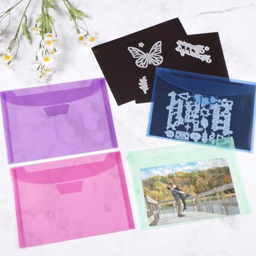 UNIMEIX 40 Pcs Magnetic Sheets for Die Storage Stamp and Die Storage Pockets Die Cut Storage for Card Making (20 Pcs Sheets+ 20 Pcs Bags,0.8 mm Thickness (PurpleBlueRedGreen) - color: PurpleBlueRedGreen