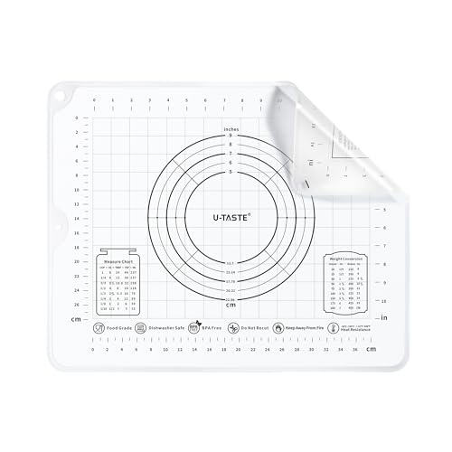U-Taste Silicone Pastry Mat, Dough Rolling Baking Sheet, 16x20"/Transparent - color: Transparent, size: 15.8"L x 19.7"W