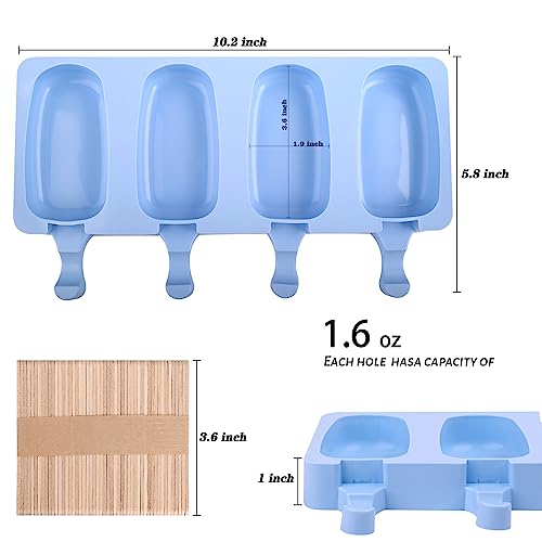 WMKGG Popsicle Silicone Molds Set, 2 PCS Ice Cream Cakesicles Molds - color: Blue