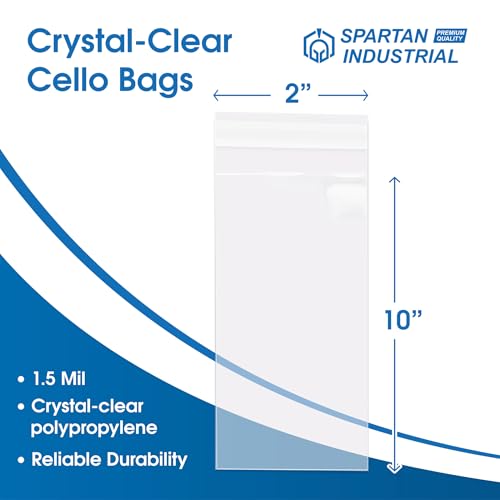 2" X 10" Self-Sealing Cellophane Bags (1000 Count) Clear Treat Bags - size: 2" X 10"