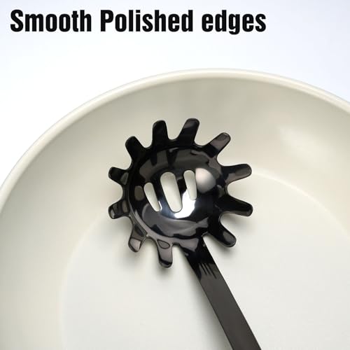 Black Stainless Steel Pasta Spoon, Spaghetti Server, Pasta Fork - color: Z-Black Spaghetti