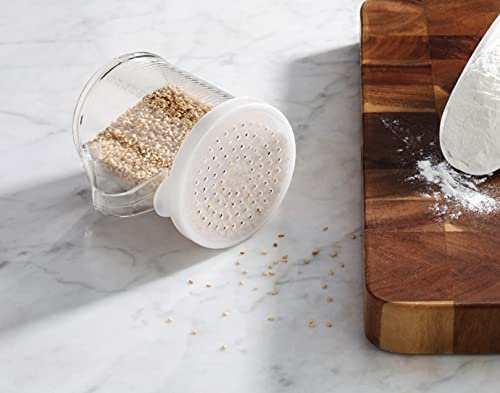 New Star Foodservice 22513 Plastic Dredge with 3 Snap-on Lid, Seasoning Sugar Spice Pepper Shaker, 10 OZ (Pack of 2) - size: 3 oz. (Pack of 2)