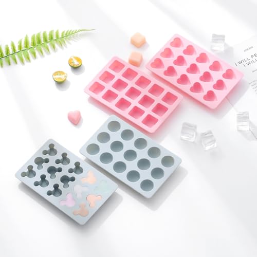 2-Pack Square Shape Candy & Chocolate Silicone Molds, Non-stick, Pink - size: Square