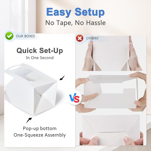 Cupcake Boxes 100 Pcs, Individual Cupcake Carrier White with Window Insert and Handle Pastry Containers Single Muffins Container for Bakery Wrapping Party Favor Packing - color: White, size: 100