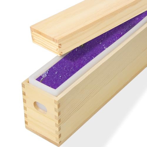 Silicone Soap Molds for Soap Making, 2.2L/77oz Soap Mold with Wooden Cover, Loaf Soap Making Tools - size: 2.2L/77oz-deep